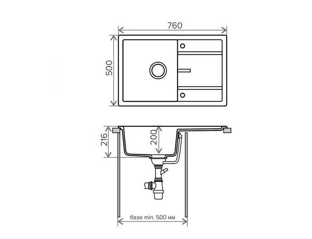 Мойка для кухни Tolero Classic R-112 черная