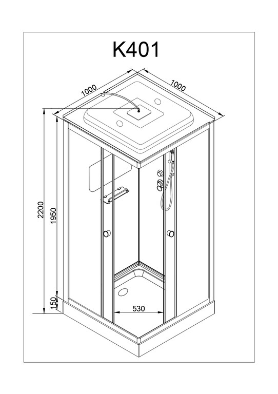 Душевая кабина AvaCan K401S EL 100x100