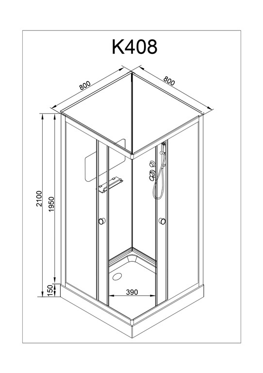 Душевая кабина AvaCan K408 80x80