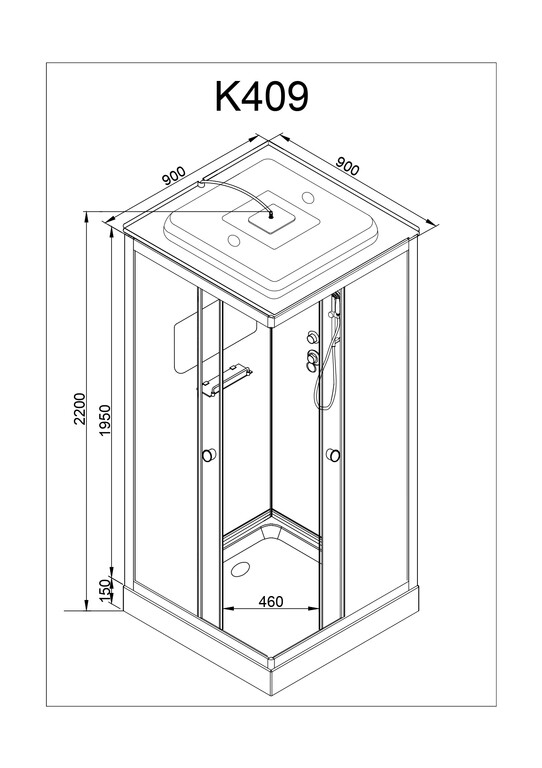 Душевая кабина AvaCan K409S EL 90x90