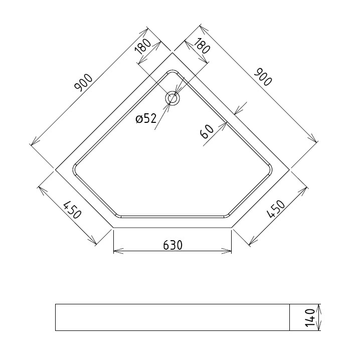 Душевой поддон Gemy ST10T 90x90