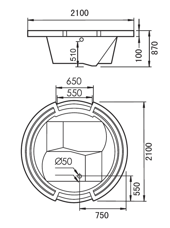 Гидромассажная ванна Gemy G9060 B 210x210