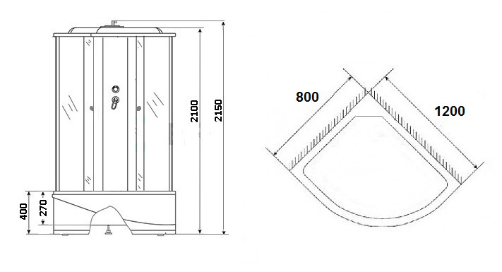 Душевая кабина Niagara NG-7510 L 120x80