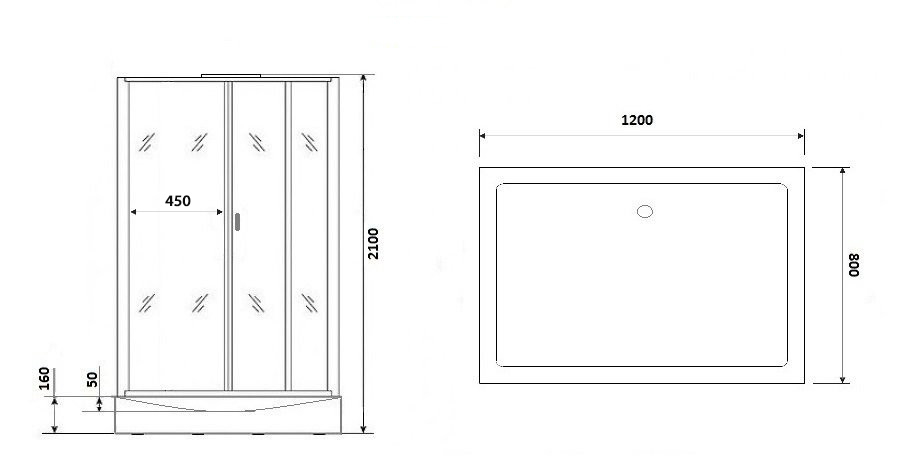 Душевая кабина Niagara Premium NG-6012-01GQL 120x80