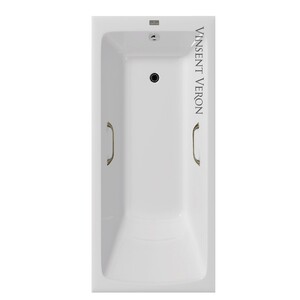 Чугунная ванна Vinsent Veron Kingston 180x80x50 с бронзовыми ручками