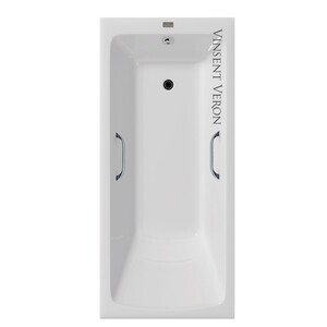 Чугунная ванна Vinsent Veron Kingston 180x80x50 с хромированными ручками