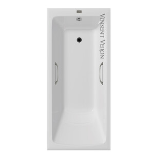 Чугунная ванна Vinsent Veron Kingston 180x80x50 с ручками оружейная сталь