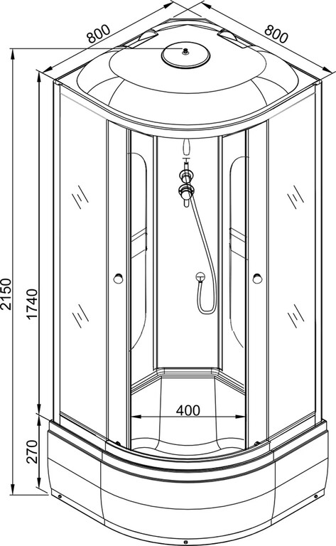 Душевая кабина AvaCan L780 EL 80x80