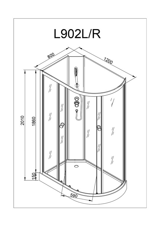 Душевая кабина AvaCan L902R N 120x80