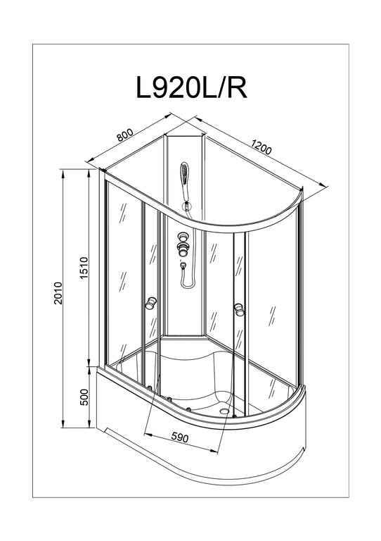 Душевая кабина AvaCan L920R N 120x80