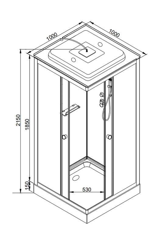 Душевая кабина Dto LK115GM 100x100