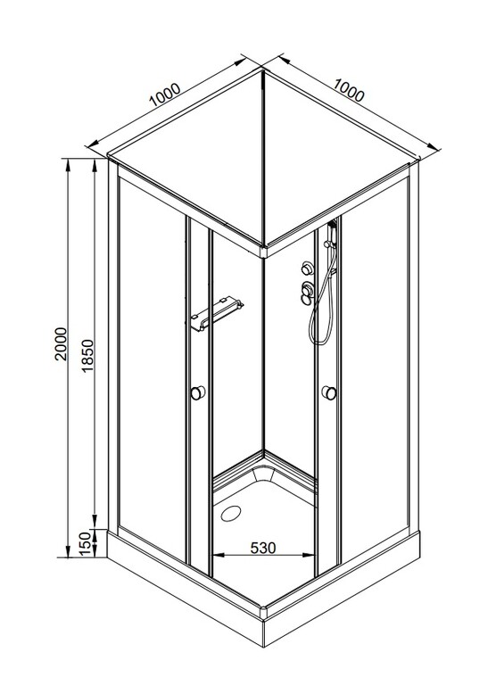 Душевая кабина Dto LK115NGM 100x100