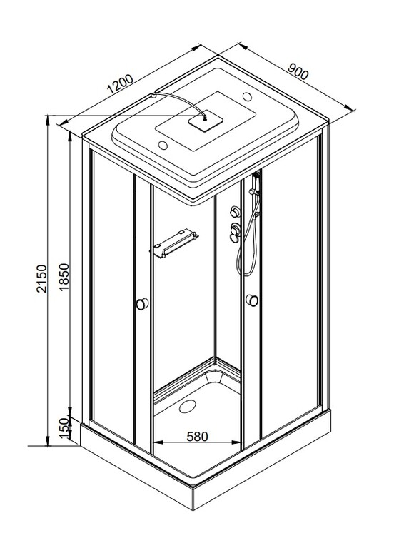 Душевая кабина Dto LK215GM 120x90
