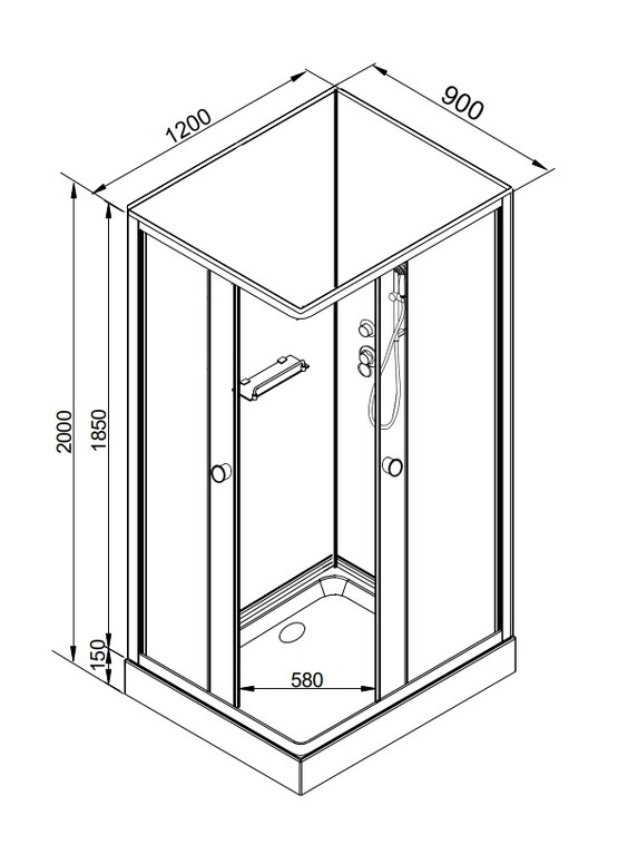 Душевая кабина Dto LK215NGM 120x90