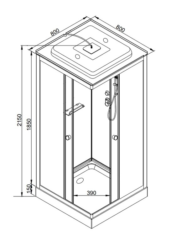 Душевая кабина Dto LK815GM 80x80