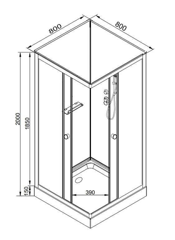 Душевая кабина Dto LK815NGM 80x80