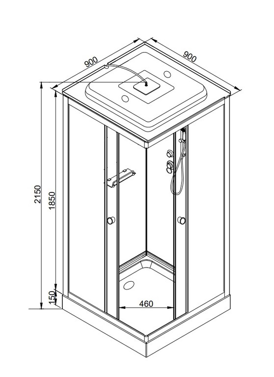 Душевая кабина Dto LK915GM 90x90