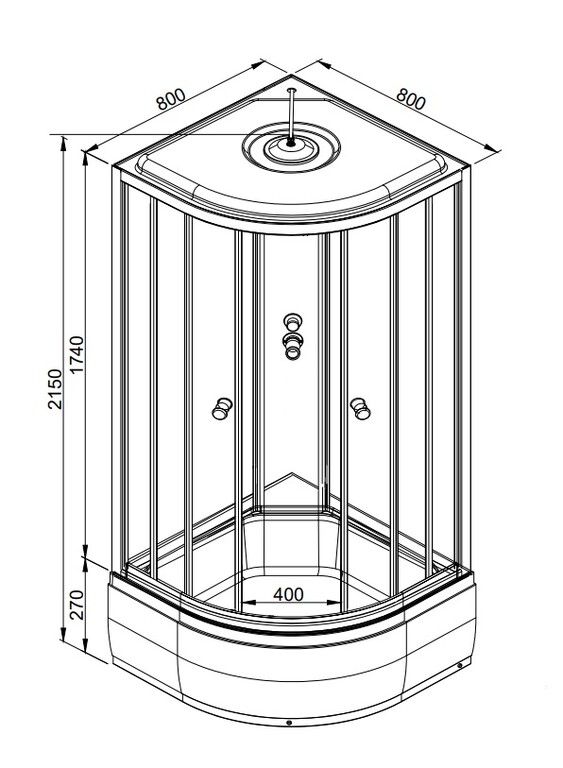 Душевая кабина Dto LM780EL 80x80