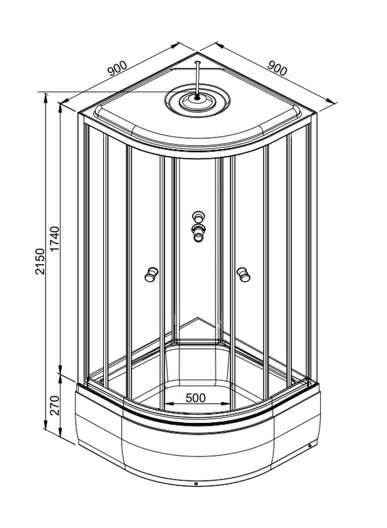 Душевая кабина Dto LM790GM 90x90