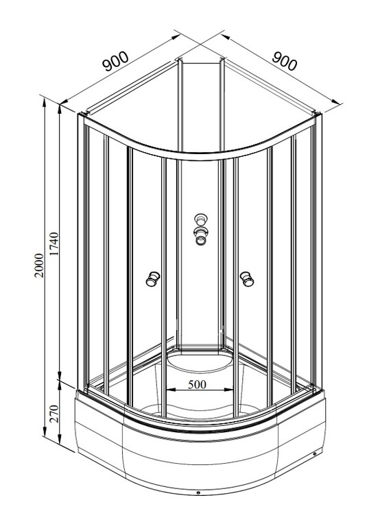 Душевая кабина Dto LM790N 90x90