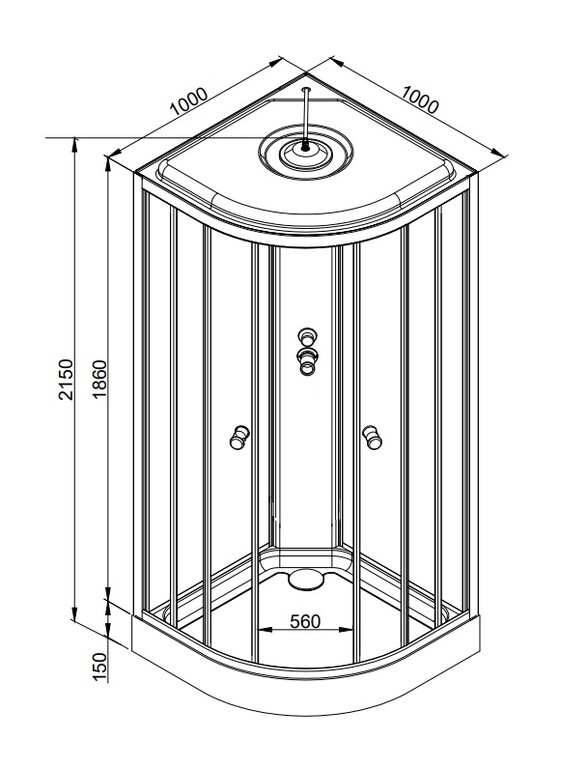 Душевая кабина Dto LM901GM+EL 100x100