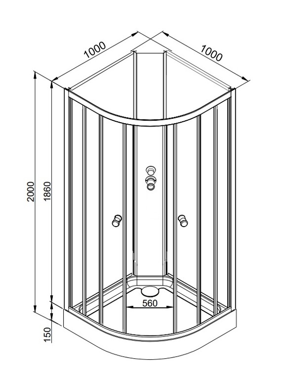 Душевая кабина Dto LM901NGM 100x100