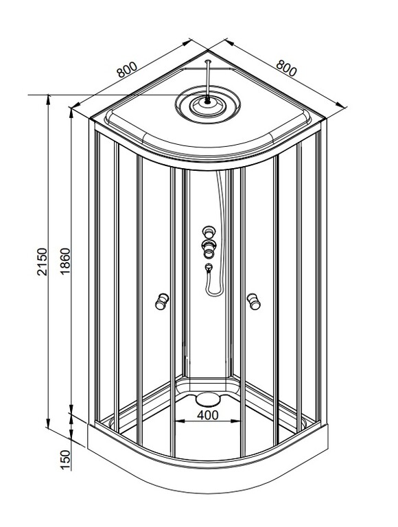 Душевая кабина Dto LM908 80x80