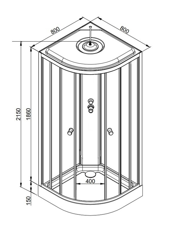 Душевая кабина Dto LM908GM+EL 80x80