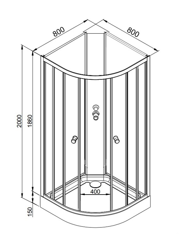 Душевая кабина Dto LM908NGM 80x80