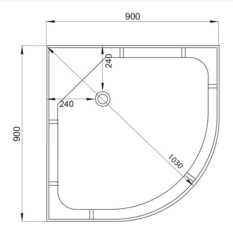 Душевая кабина Dto LM909GM+EL 90x90