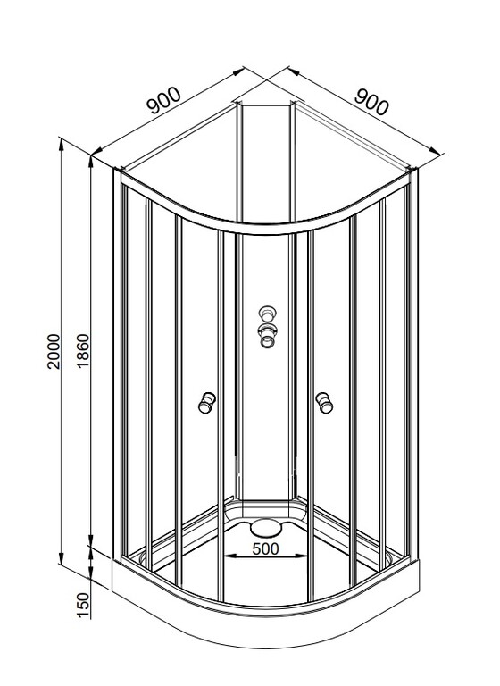 Душевая кабина Dto LM909NGM 90x90