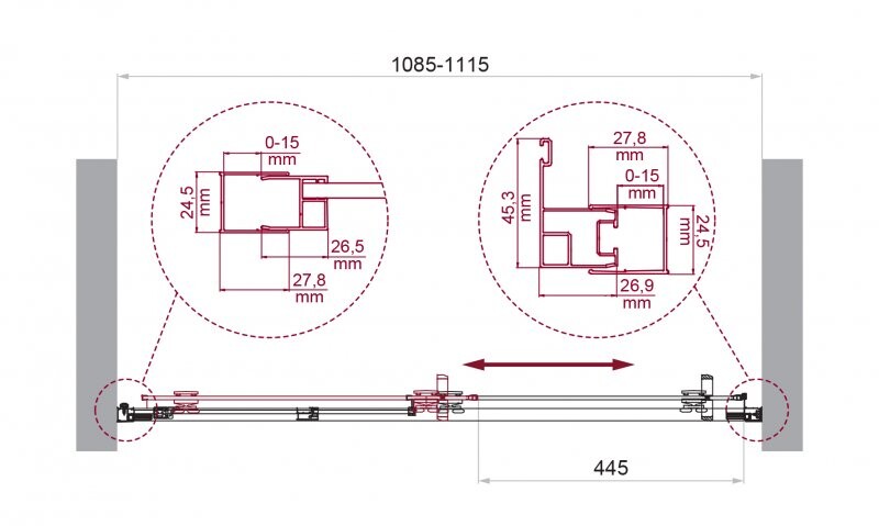 Душевая дверь BelBagno LUCE-BF-1-110-C-Cr 110x195