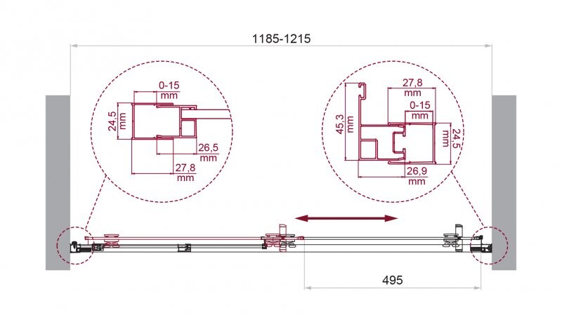 Душевая дверь BelBagno LUCE-BF-1-120-C-Cr 120x195