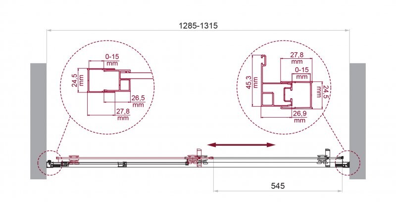 Душевая дверь BelBagno LUCE-BF-1-130-C-Cr 130x195