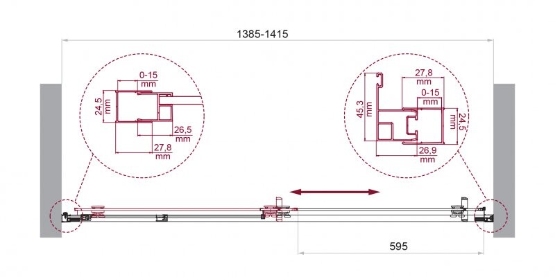 Душевая дверь BelBagno LUCE-BF-1-140-C-Cr 140x195