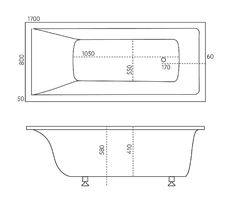 Ванна из искусственного камня Marmo Bagno Алесса NEW 170x80