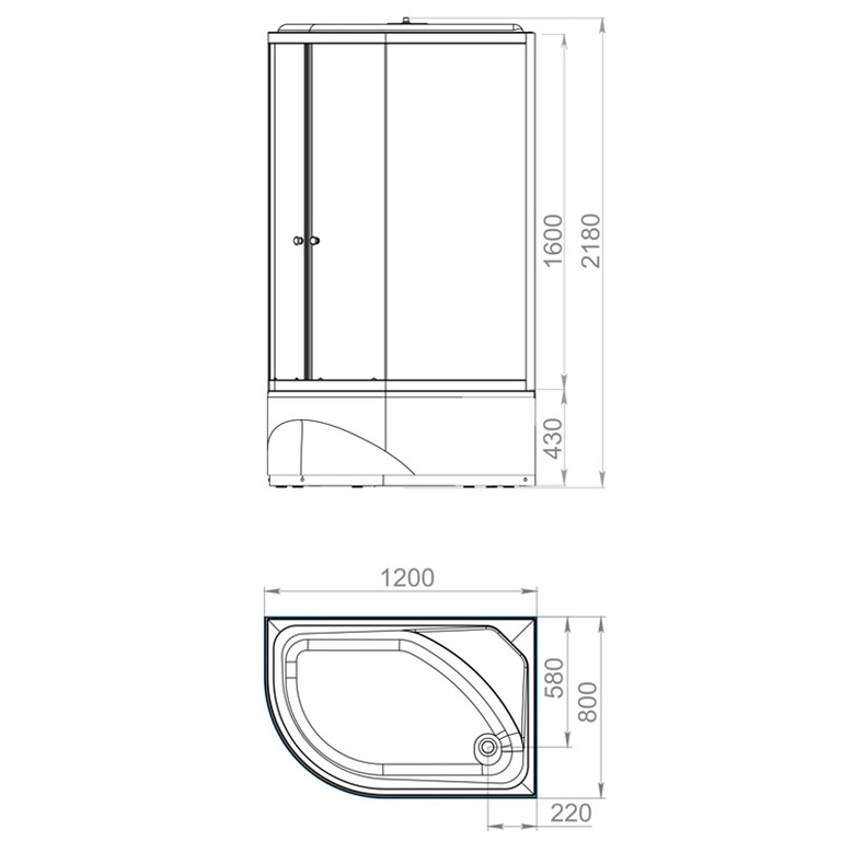 Душевая кабина Melodia Classica MB01015 120x80 R