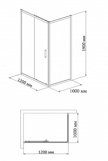 Душевое ограждение BandHours Mike/Side-Glass 1012 B 120x100