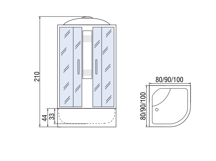 Душевая кабина Мономах 80/43 С МЗ 80x80