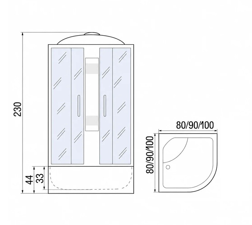 Душевая кабина River Nara Eco XL 80/43 80x80