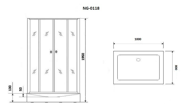 Душевой уголок Niagara NG-0118-14 100x80