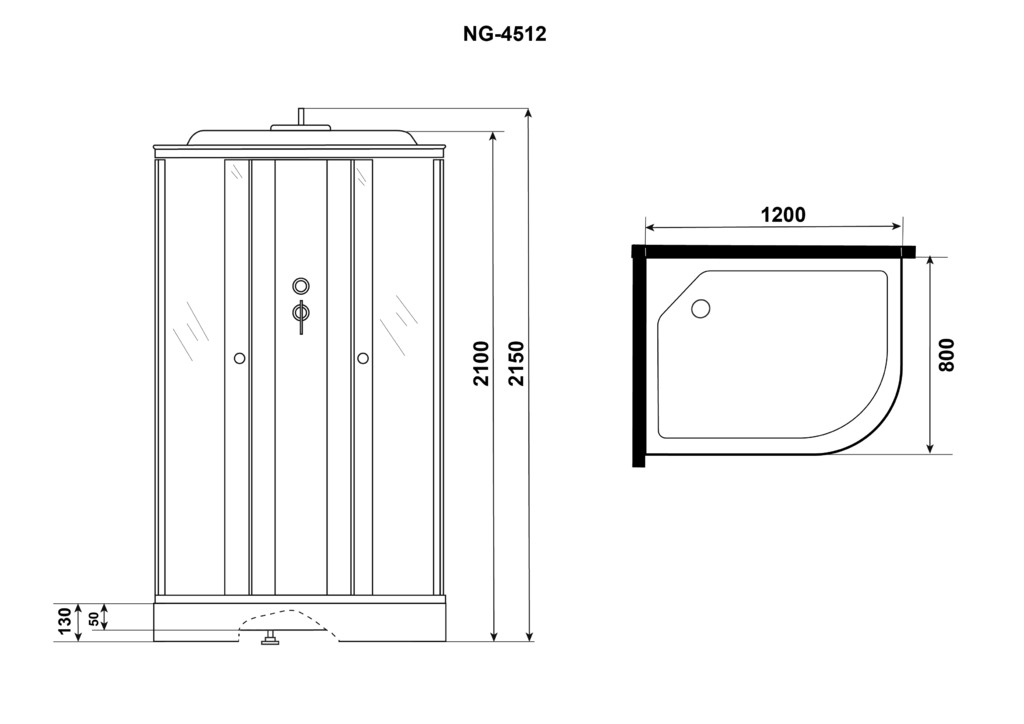 Душевая кабина Niagara NG-4512-14 L 120x80