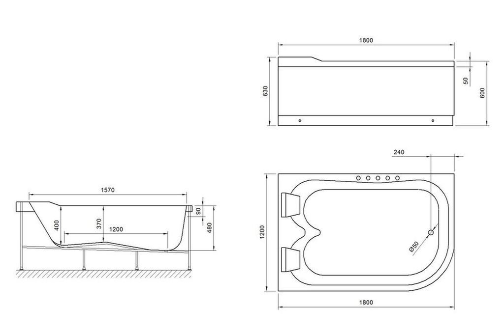 Акриловая ванна Royal Bath Norway 180x120 L