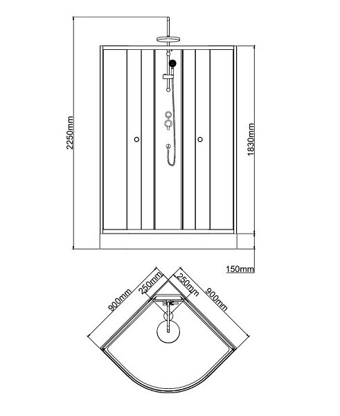 Душевая кабина BandHours Nova 90x90