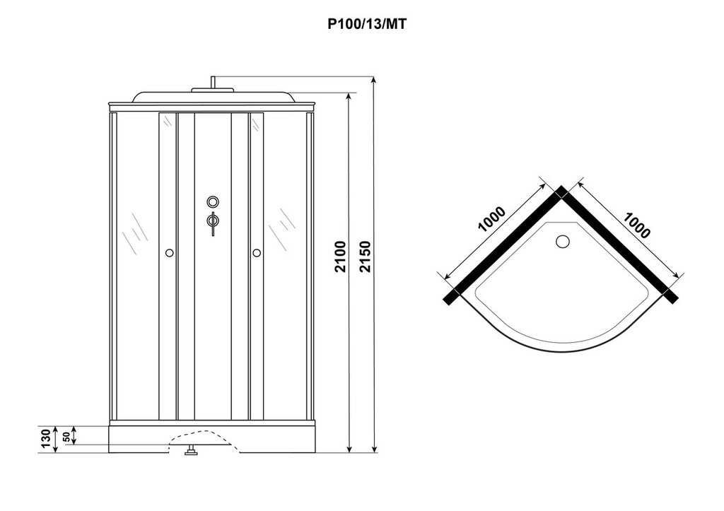 Душевая кабина Niagara P100/13/MT 100x100