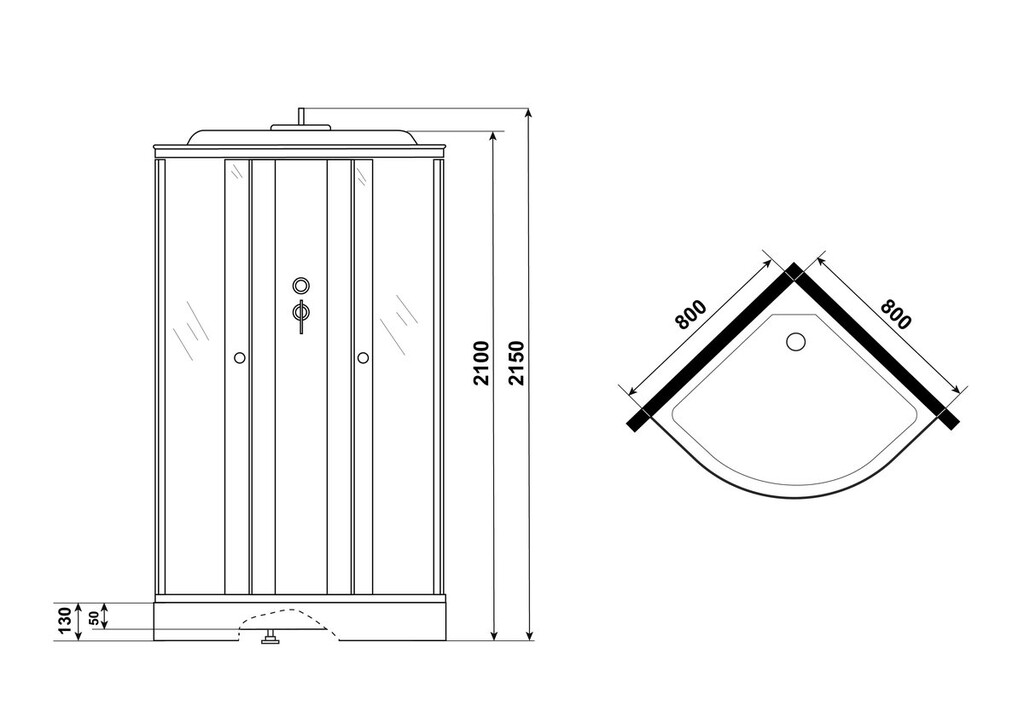 Душевая кабина Niagara P80/13/MT 80x80