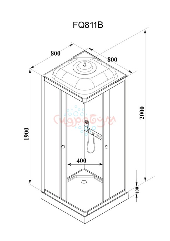 Душевая кабина Parly FQ811B 80x80