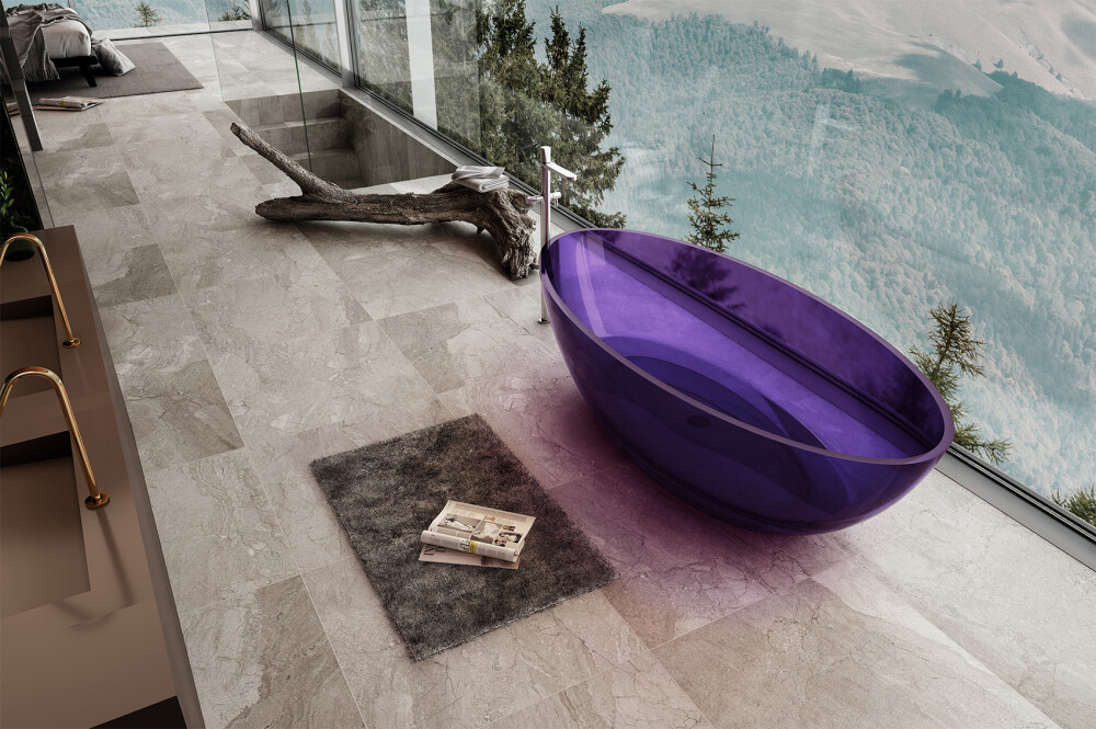 Прозрачная ванна Abber Kristall AT9702Amethyst 180x85
