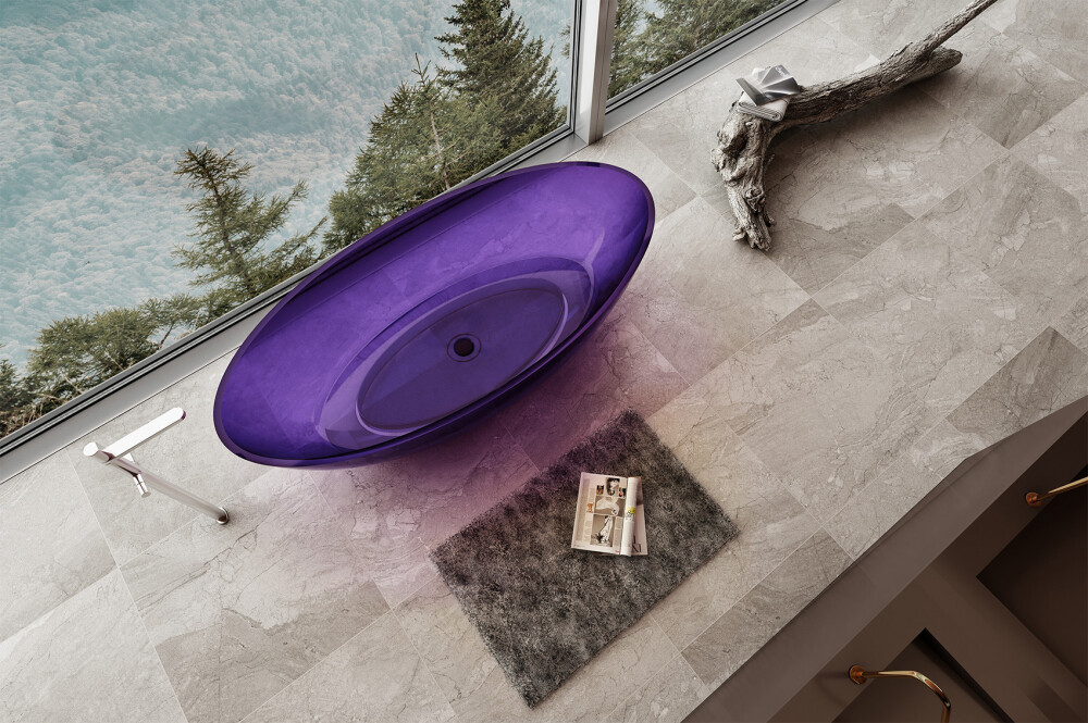 Прозрачная ванна Abber Kristall AT9702Amethyst 180x85