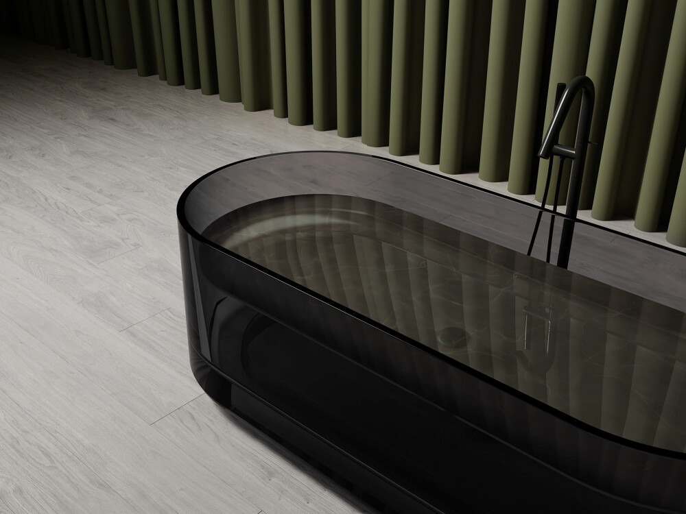 Прозрачная ванна Abber Kristall AT9708Onyx 170x75